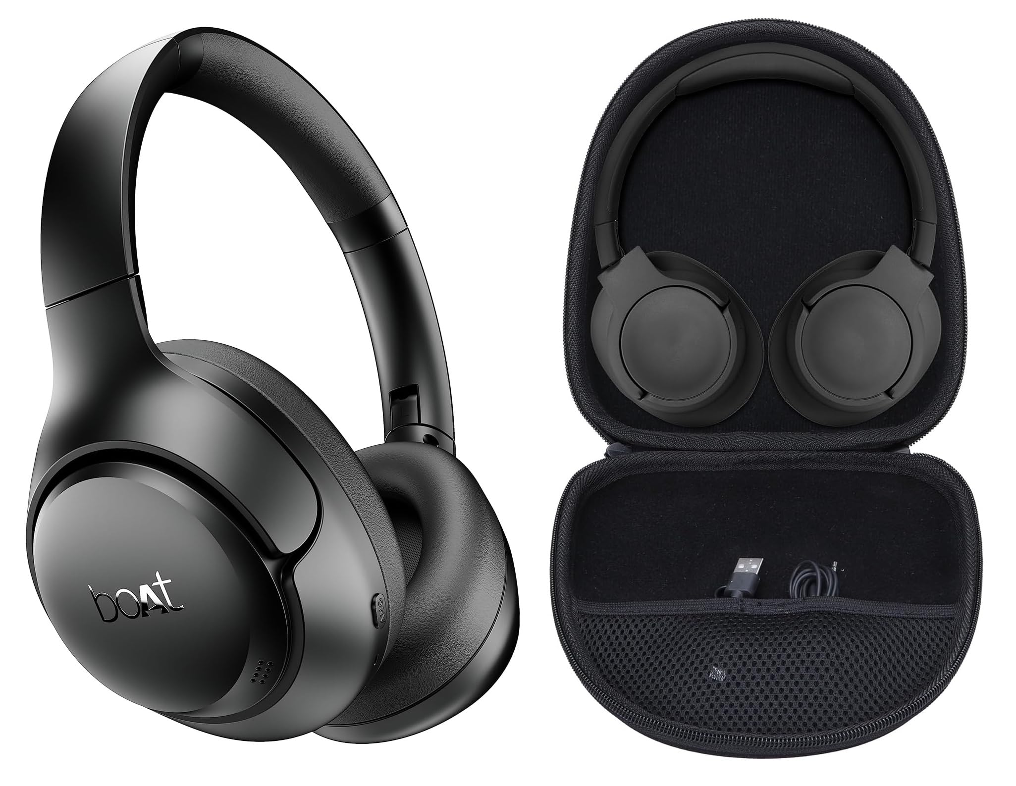 M.G.R.J® Portable Carrying Case Cover for Boat Rockerz 660/650 / New Launch Rockerz 650 Pro/New Launch Rockerz 551 ANC Pro / 551ANC / 558/560 / 550 Wireless Headphone (Hard|EVA|Black)-picture-33
