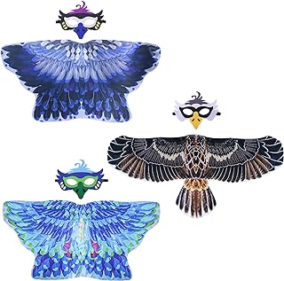 Creatoy Bird-Costume for Kids Eagle-Wings with bird masks Parrot Hawk Dress Up for Boys Party Favors Gifts Toys