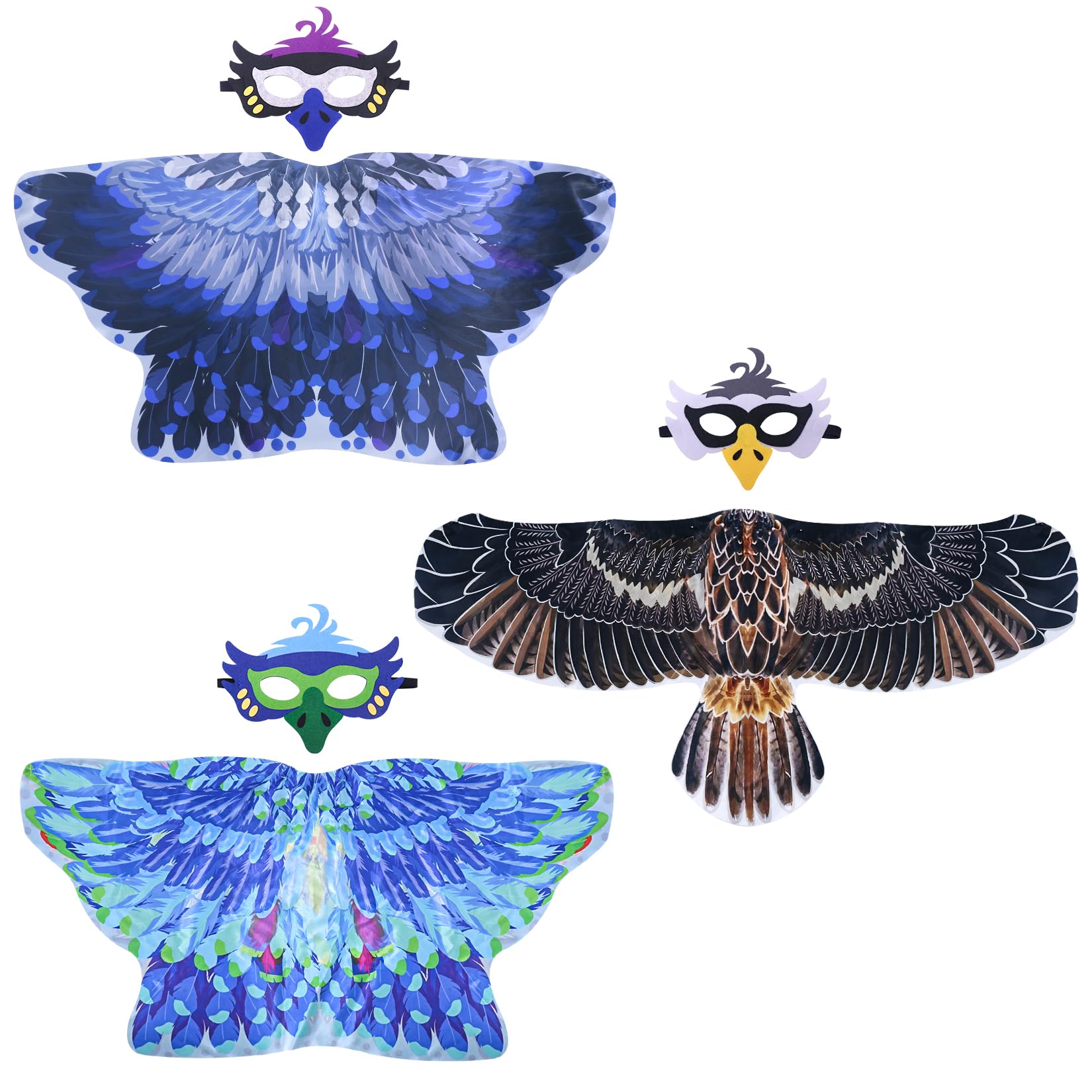 CreatoyBird-Costume for Kids, Eagle-Wings Parrot Owl Hawk Dress Up Halloween Toddler Birthday Party Favors Toys Gifts
