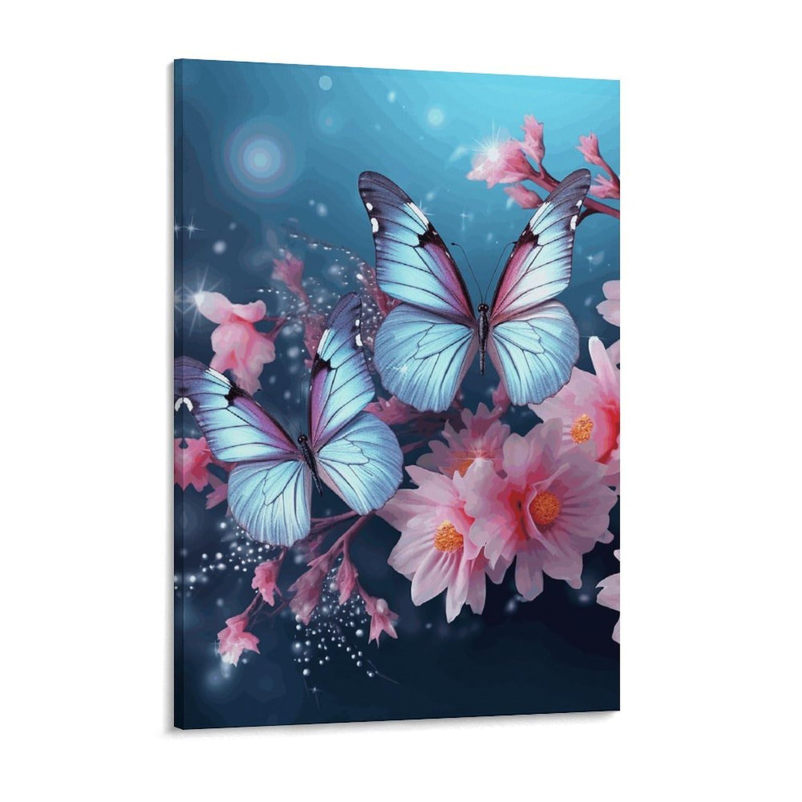 Butterfly Blossoms Canvas Wall Art for Bedroom 18x24inch Canvas Prints Artwork for Walls Modern Picture Artwork Painting for Living Room Aesthetic Wall Paintings for Bathroom Kitchen Office D