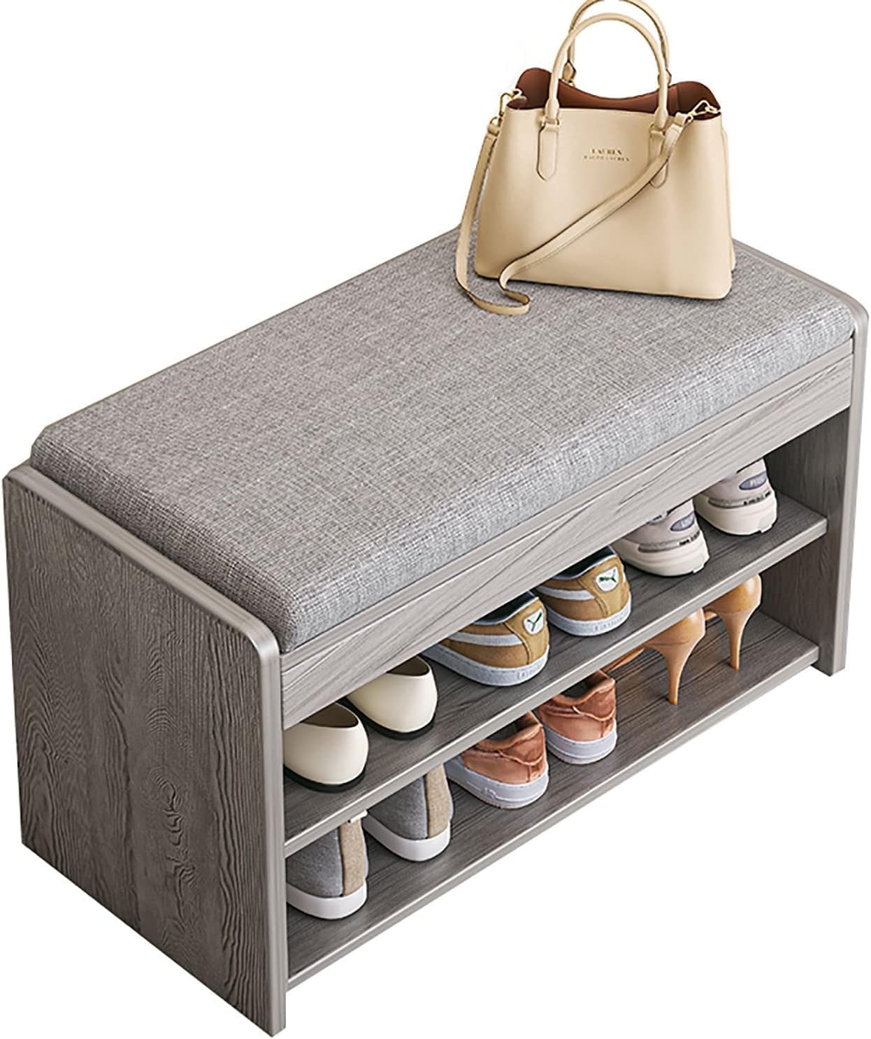 Meubles à chaussures avec tabouret d'assise rembourré finitions soignées