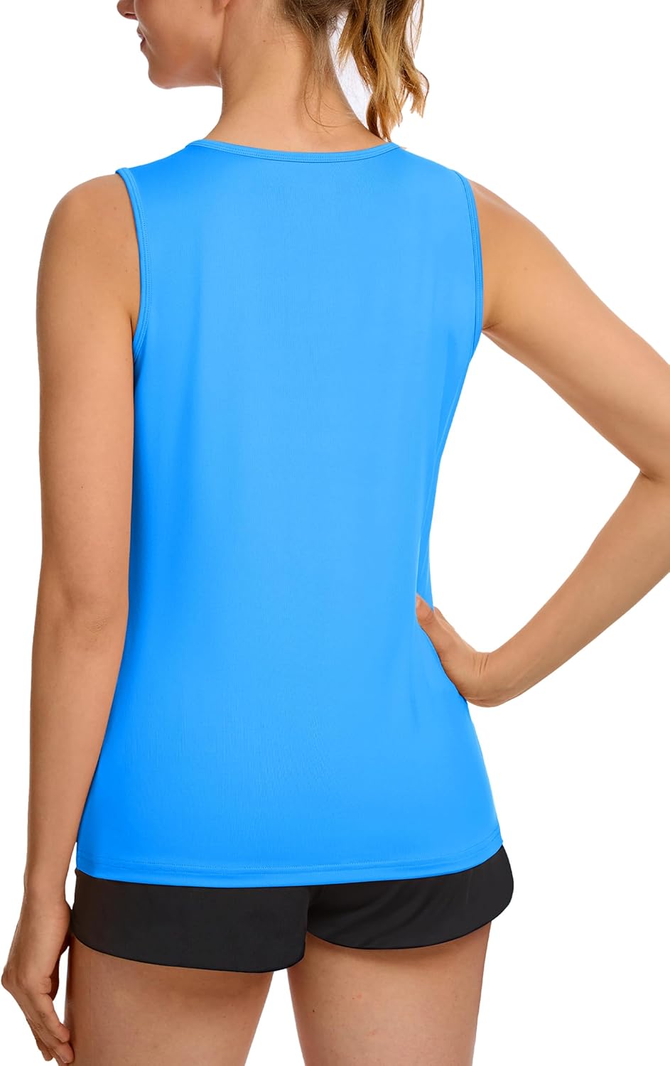 TACVASEN Women's UPF 80+ Workout Tank Top Sleeveless Quick Dry Sun Protection Hiking Athletic Gym Yoga Running Shirts Azure Medium image 2 of 7 B0B757WXH6