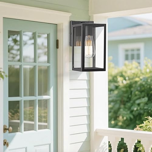 Miniatura 2 de Bestshared Aplique de pared para exteriores, accesorio de iluminación de pared exterior, luz de montaje en porche al aire libre, lámpara de linterna