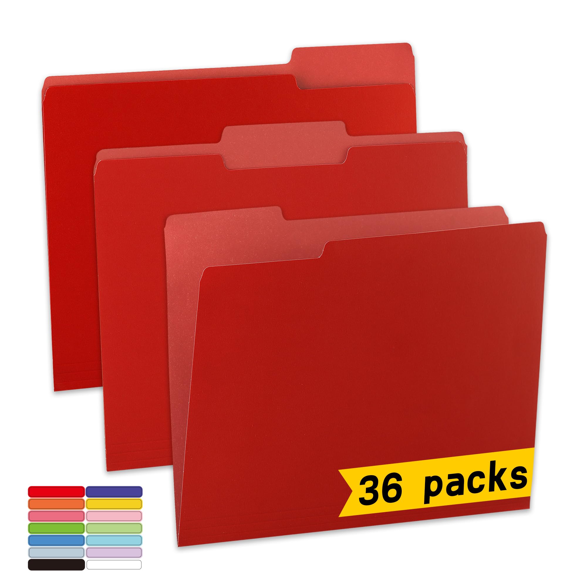 VZCPYTPM Confezione da 36 cartelle portadocumenti bicolore con linguette tagliate a 1/3, formato lettera, 21,6 x 28 cm, rosa, per ufficio, scuola e casa, organizer