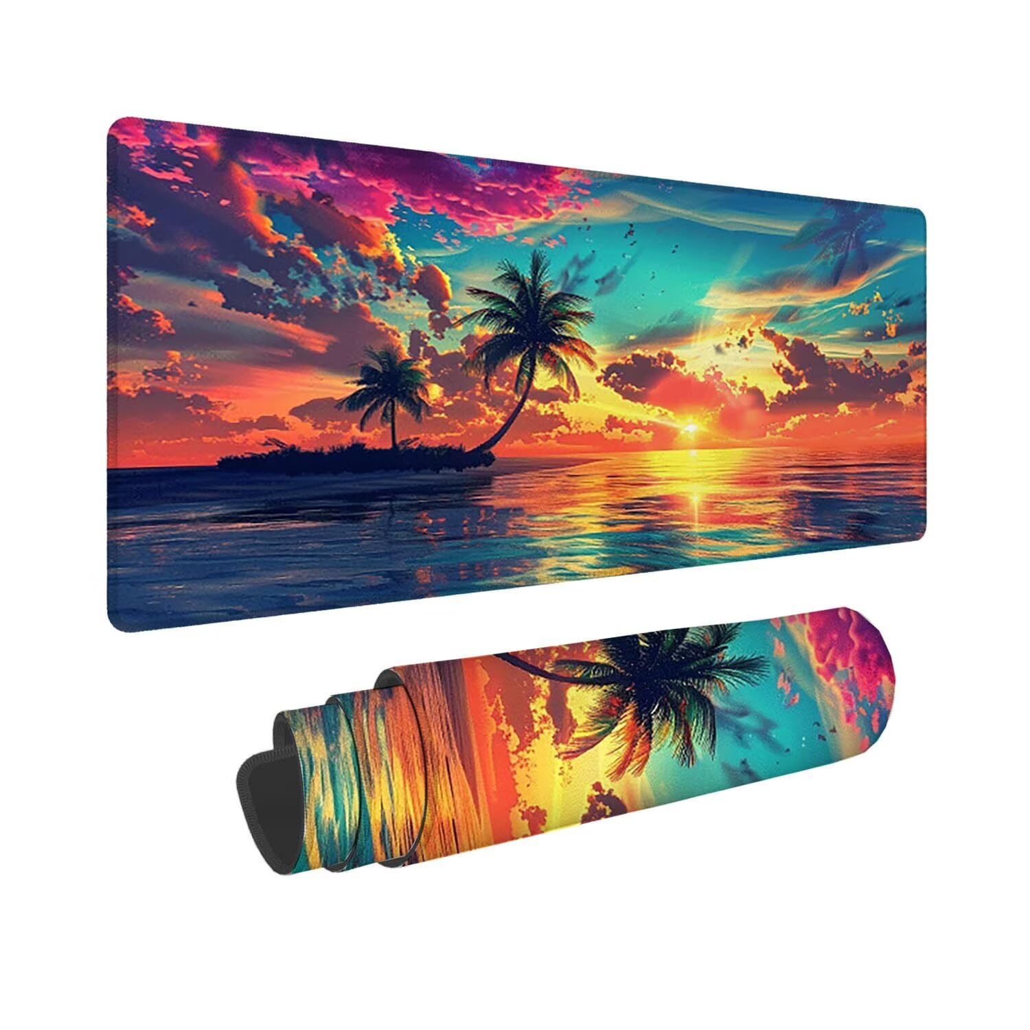 Alfombrilla de Ratón Gaming XXL Grande IR al mar Todos los días Alfombrilla PC y Portátil con Base de Goma Antideslizante Bordes Cosidos Superficie de Tela Suave Oficina y Hoga 1600x800mm L-693