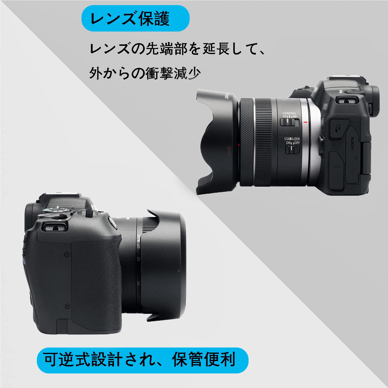 Amazon.co.jp: JJC EW-63C 可逆式 レンズフード Canon EOS R8 + RF 24 
