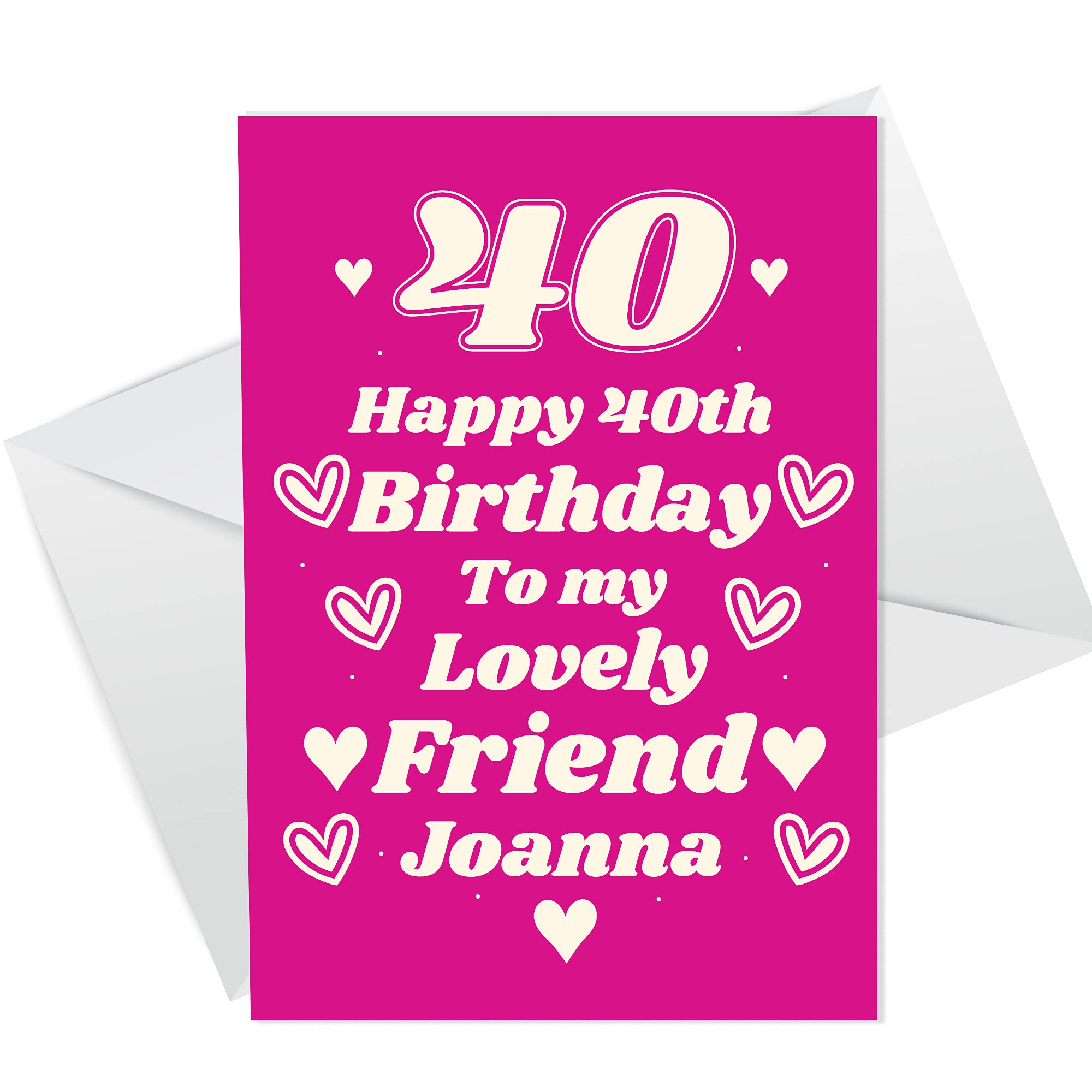 Personalised Birthday Card For Bestie Best Friend 40th Birthday Card For Her Women