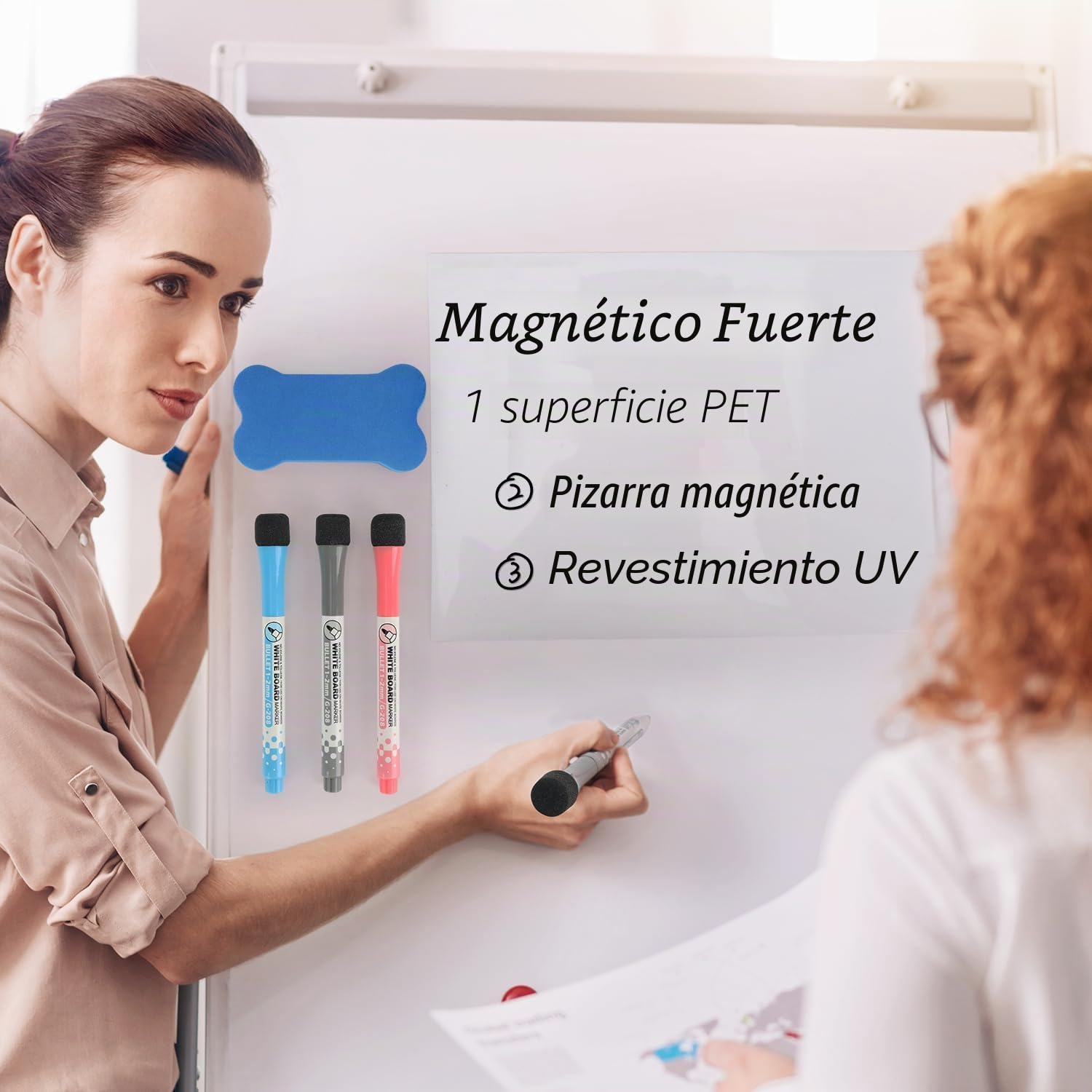 A4 Pizarra blanca magnetica para nevera,pizarra magnética de planificación o lista de tareas pendientes,A4 whiteboard Nevera con 3 Rotuladores Pizarra Blanca,1 Goma de Borrar