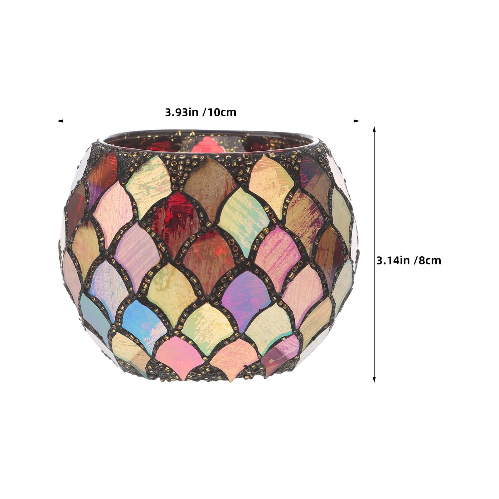 TOPBATHY 2 Piezas Portavelas de Cristal con Diseño de Azulejos Rojos para Velas de Té, Soporte Votivo Versátil para Decoración de Dormitorio y Cafetería