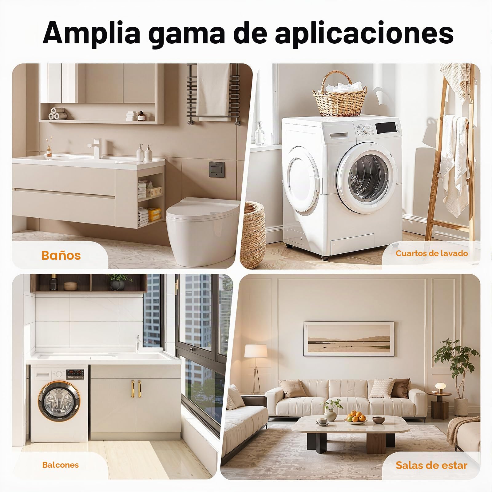 Estantería de baño de 3 Niveles, estantería sobre Lavadora para cocinas | estantería de almacenamiento, Capacidad de carga por nivel 10 kg, Estantería para lavadora para cocinas, baños 69x60x176,5 cm