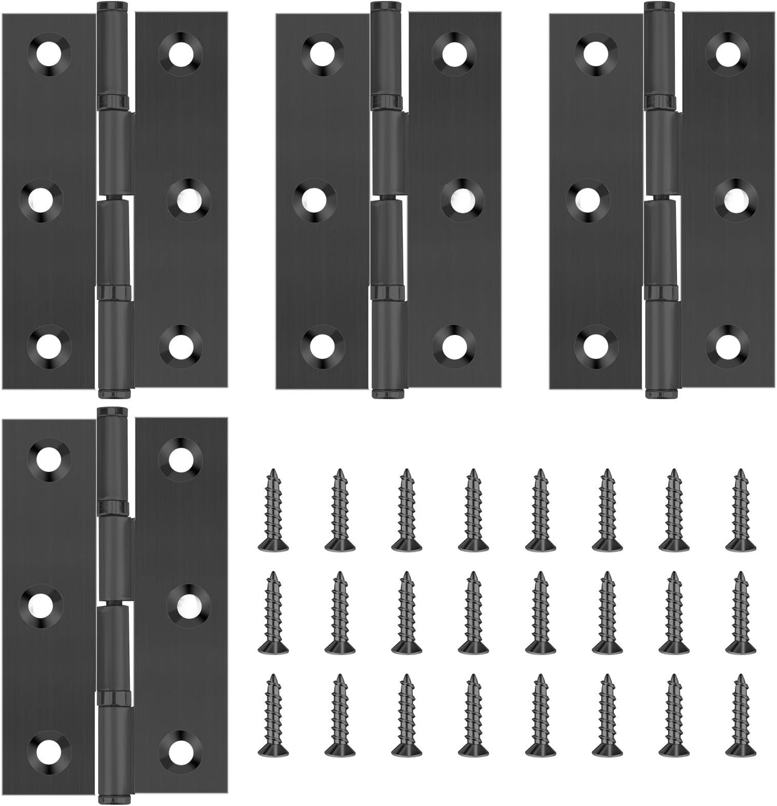 4 Pack 3 Inch Door Hinges Stainless Steel Folding Bifold Butt