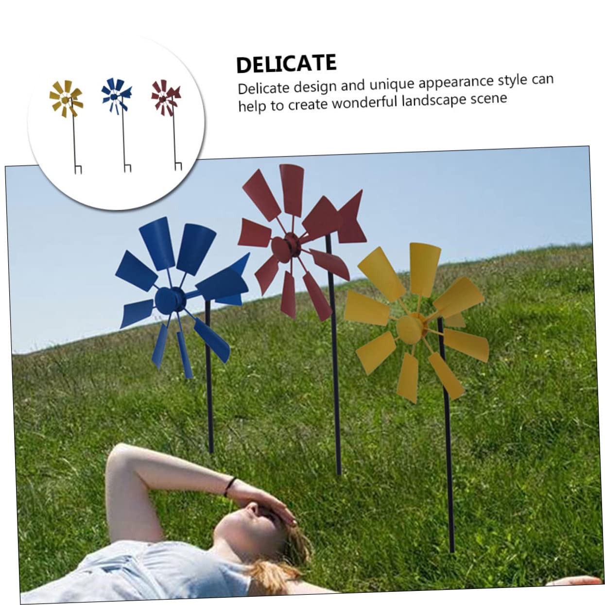 TOYANDONA 3stücke Metall Windmühle Gartenrotation Windspinner Für Außenbereich Landschaftsbau Rasendekoration Mit Flexiblen Und Haltbaren Materialien