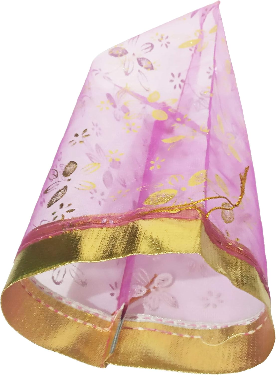 Purpledip Polyester Net Brocade Gift Pouch, Fuschia Rani Pink, 9 Inches: Pack of 10 Potli Gift Bags (12081B)