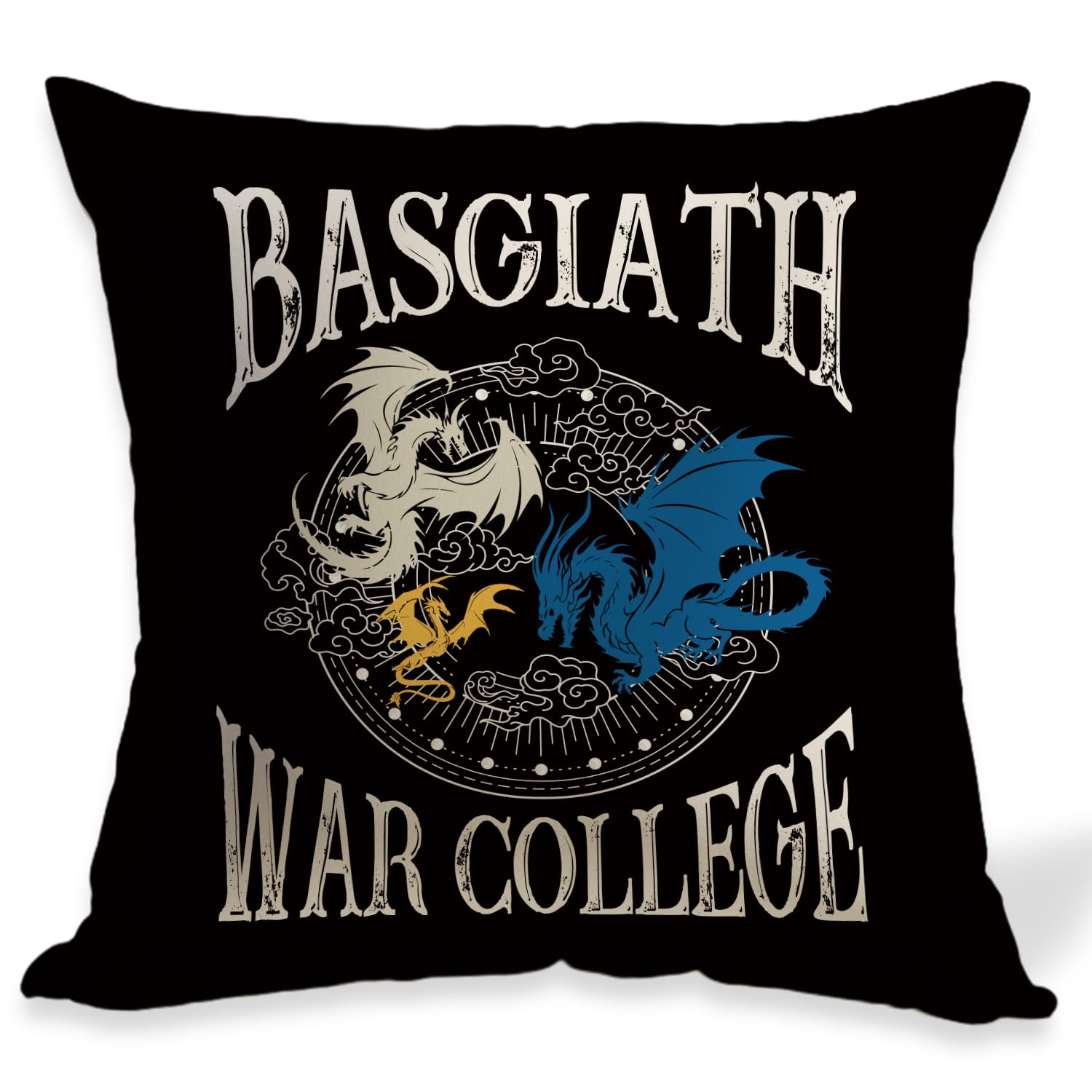 Ouz Black Fourth Wing Merch, Basgiath War College Pillow Cover Dragon-Rider Pillowcase Fantasy Gift, Inspired Gift For Dragon Reversible Sided Pillowcase, Birthday Gift Pillow Case Decor, Home Decor18x18inch