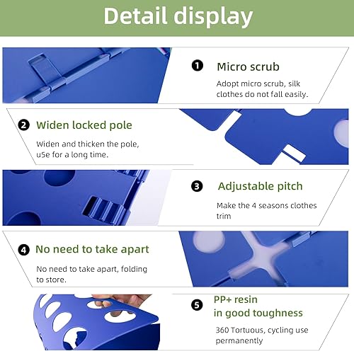 Miniatura 7 de GYE Tabla plegable para camisetas, carpeta de ropa, organizador de lavandería, herramienta duradera, de plástico, fácil y rápido, plegable para