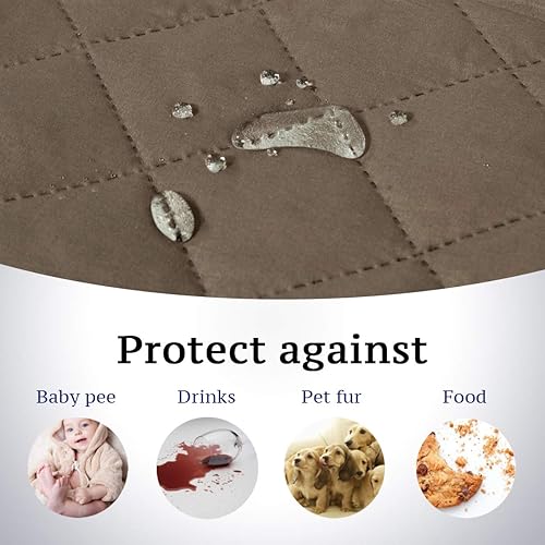 Miniatura 5 de Protector de sofá para perros, gatos y mascotas, protector de muebles acolchado con correa elástica antideslizante, resistente al agua, fundas de