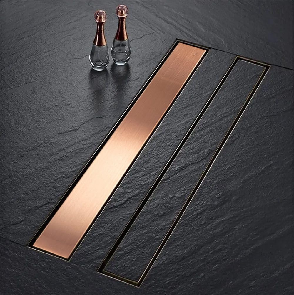 REA Drenaje Lineal NEOX Pro 74 X 11 X 6,5CM DESAGÜE Lineal DE Acero Inoxidable (Cobre Cepillado)