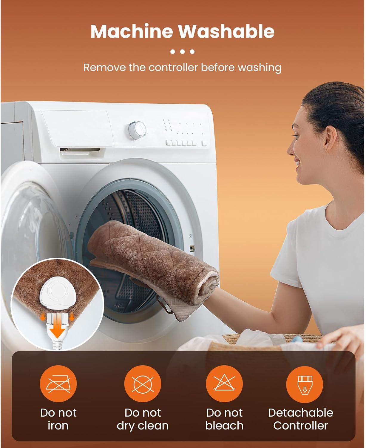 BOB AND BRAD Weighted Heating Pad with Far Infrared Therapy, FSA Eligible Electric Heating Pad for Back Neck Shoulders Pain Relief, Gift for Women Men, ETL Certified & HSA Eligible 2.4lbs 12"x24" - Image 8