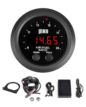 Wideband Air/Fuel Ratio AFR Gauge Kit with LSU 4.9 O2 Sensor Digital AFR Controller Gauge Wideband UEGO 52mm 2-1/16 LED Display