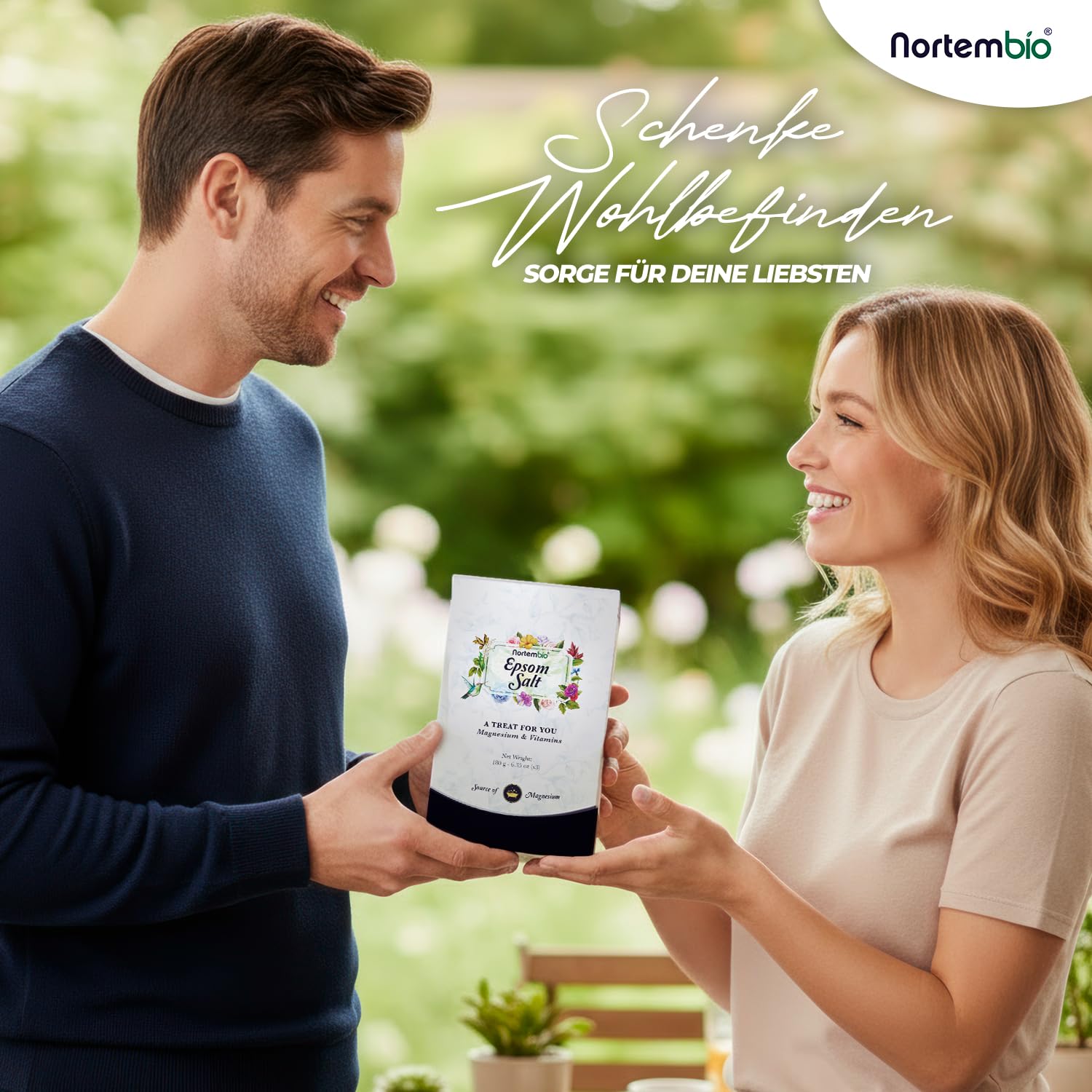 Nortembio Bittersalz, 3 kg, natürliche Magnesiumkonzentrat, 100% reines Badesalz, ohne Zusatzstoffe, Muskelentspannung und guten Schlaf. Inklusive E-Book (evtl. nicht in deutscher Sprache).