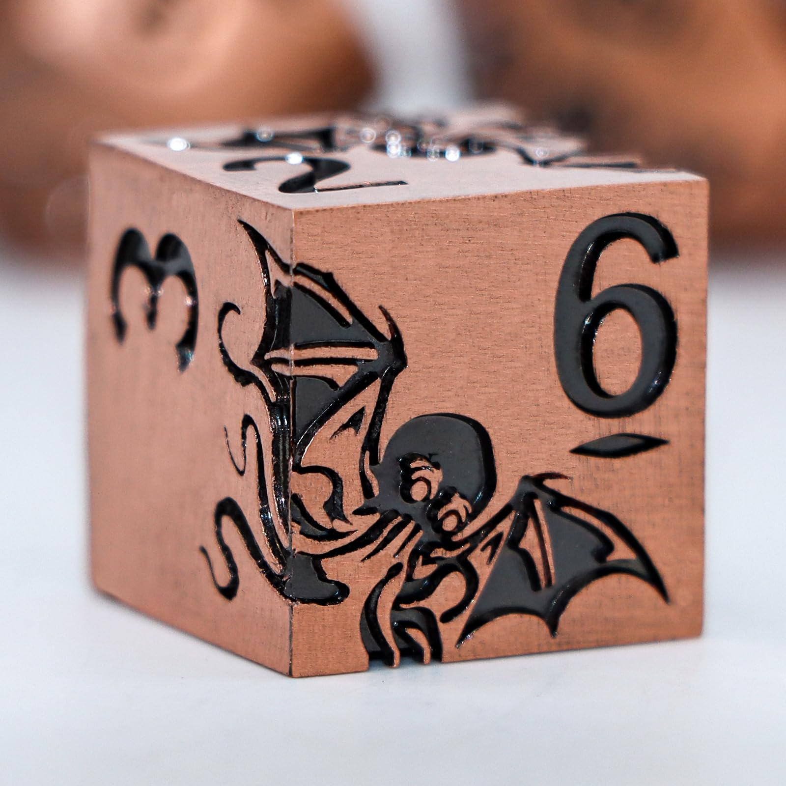 Juego de dados de metal – Diseño Pulpo,7 piezas D4 D6 D8 D10 D12 D20 D00,Dados poliédricos Premium para RPG y juegos de mesa, caja de regalo magnética (bronce antiguo)