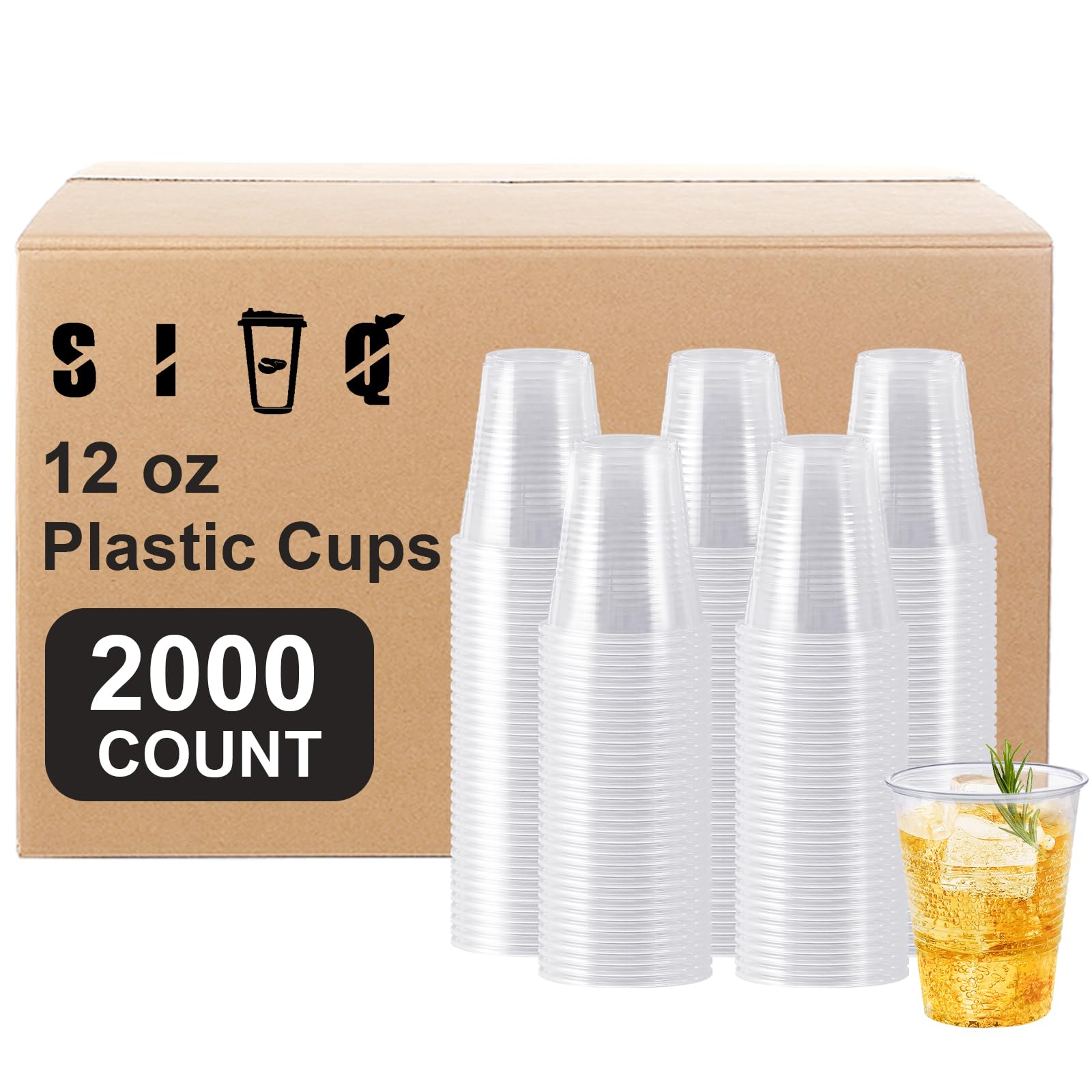 SIUQ 600 Pack 9 oz Plastic Cups, Clear Disposable Plastic Water Cups Bulk — Amazon image 16