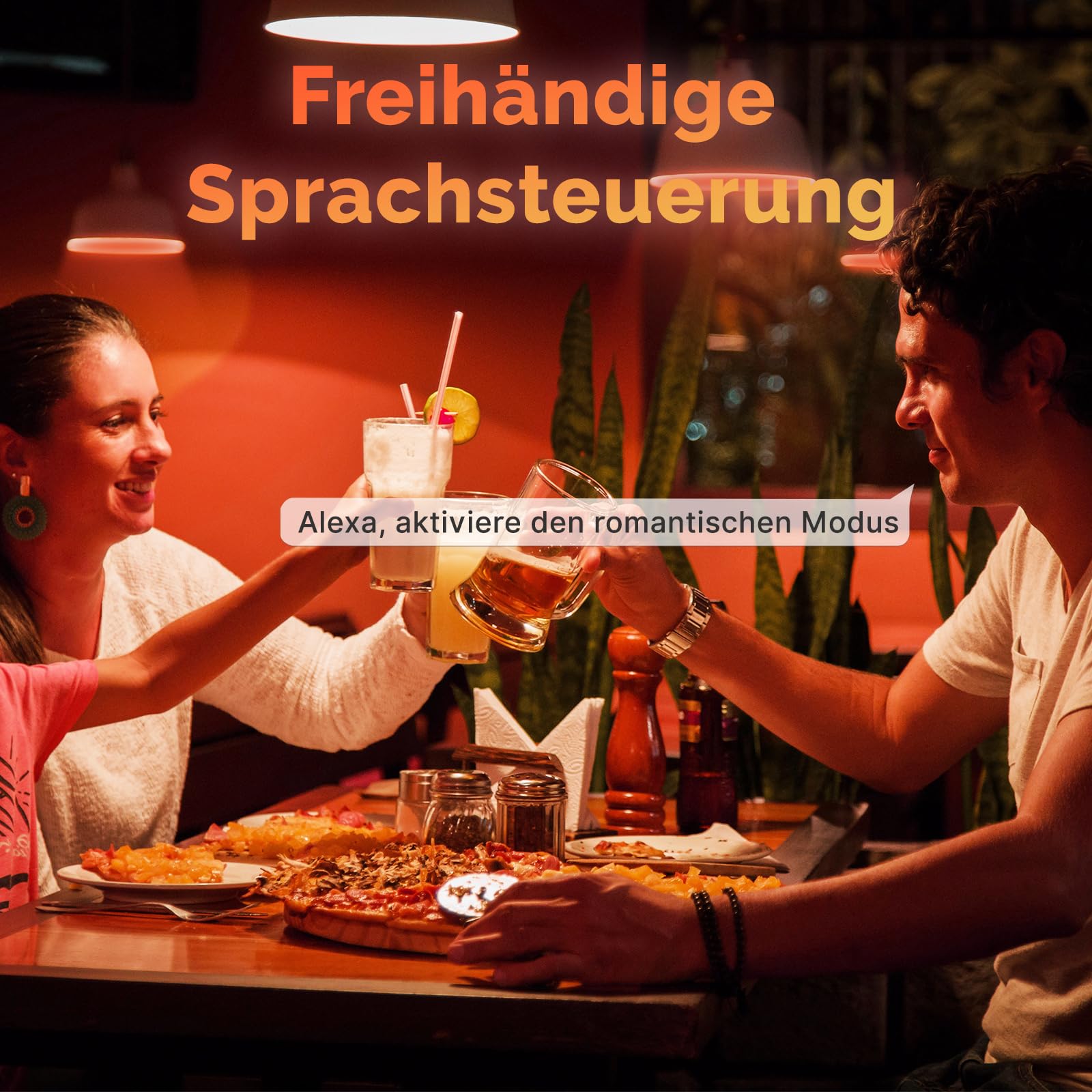 MOES Alexa Smart Glühbirne E27 Vintage, WLAN RGB LED Lampe, Dimmbar, 5W, 2700K-6500K Warmweiss & Kaltweiß, Edison Birne, Musiksynchronisation, 16 Mio. Farben, Kompatibel mit Alexa & Google Home,2 Pack