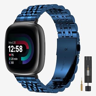 ZPJPPLX for Fitbit Versa 4/Sense 2 Metal Bands for Men Women,Compitaple with Fitbit Versa 3/Sense Stainless Steel Watch Band