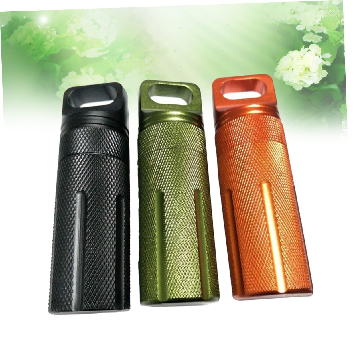 3stücke Aluminium Wasserdichte Medizin Einzeletui Etui Schlüsselanhänger Mini Pillen Box Aluminiumlegierung Dose für Tabletten und Streichhölzer Zufällige Farbe