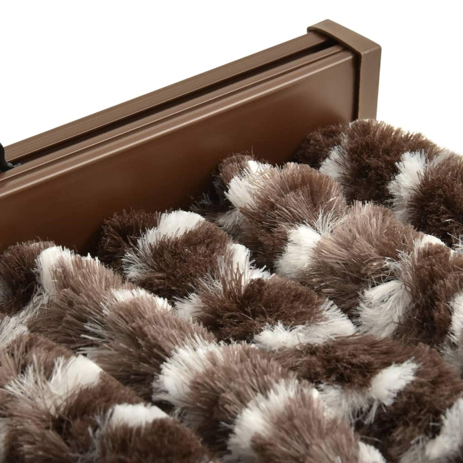 Tidyard Moustiquaire pour Chambre, Cuisine, Salon Marron et Blanc 100x220 cm Chenille