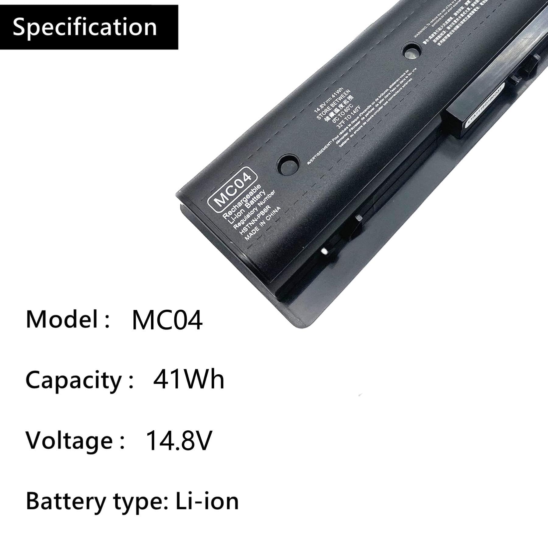 ?? HCSK MC04 Battery compatable with HP Envy M7-N000 M7-N100 15-AE100 m7-n109dx m7-n011dx 17-r M7-N101DX 17T-N000 Series MC04 MC06 HSTNN-PB6L HSTNN-PB6R 805095-001 807231-001 804073-851 806953-851