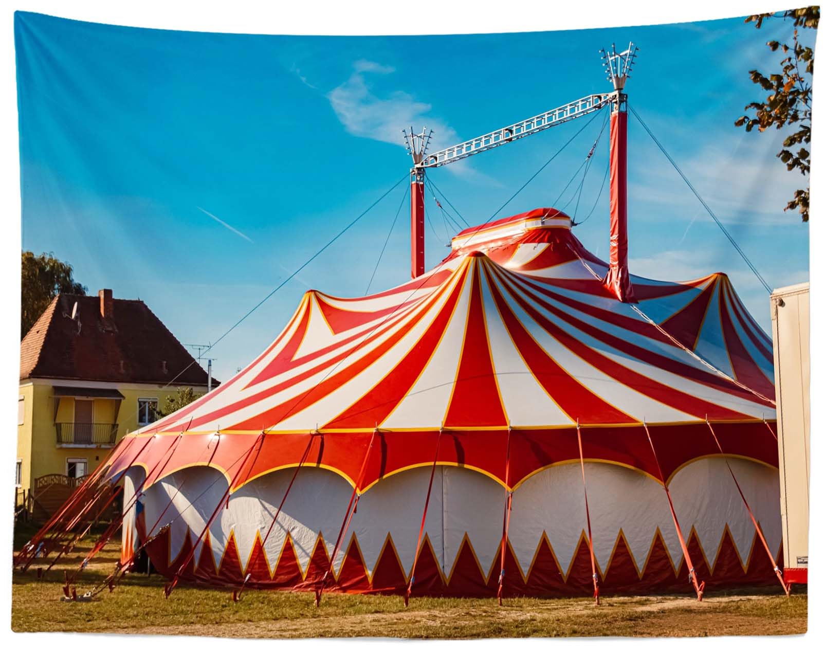 CORFOTO 3x2m Zirkuszelt Kulisse Vintage Zirkus Fotografie Kulisse Karneval Big Top Zelt Hintergrund Karneval Thema Rot Weiß Zirkuszelt Kulisse Karneval Party Fotokabine Electronics & Photo