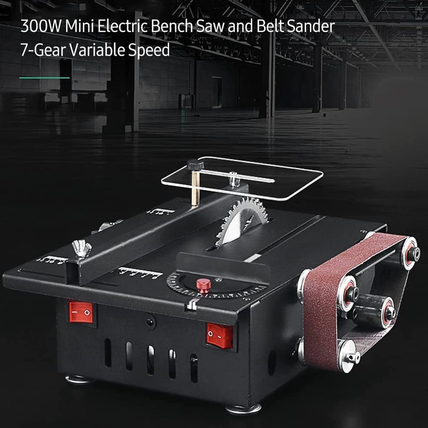 Mini Sega da Banco da 200 W, velocità Regolabile da 0 A 4500 Giri/min, con Levigatrice A Nastro, Kit di Utensili per Smerigliatura E Intaglio, Taglierina di Precisione Portatile per La