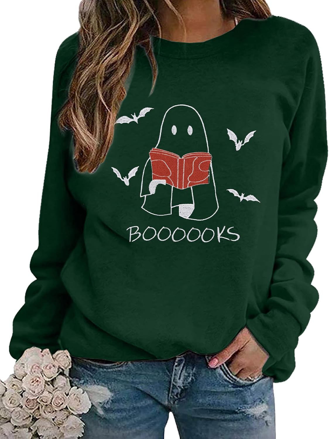 Halloween Sweatshirts for Women Oversized: Halloweentown University Sweater Spooky Season Fall Pullover Sweatshirt