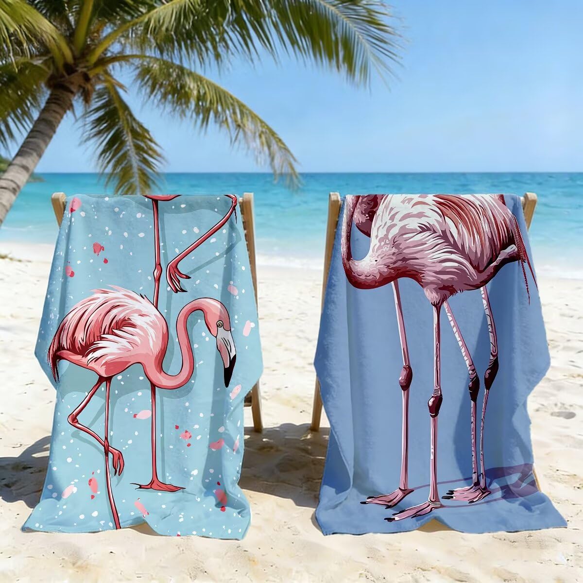 Juego de 2 Toalla Playa Grande 90x180 cm, Secado Rapido Toalla Microfibra Gimnasio, Antiarena Toallas de Playa Animal, Grande Ligera Compacta Toallas Microfibra Mujer Hombre para Viaje Piscina -4746