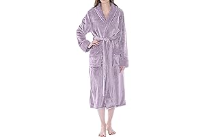 PAVILIA Women's Lavender Snuggle Fleece Robe