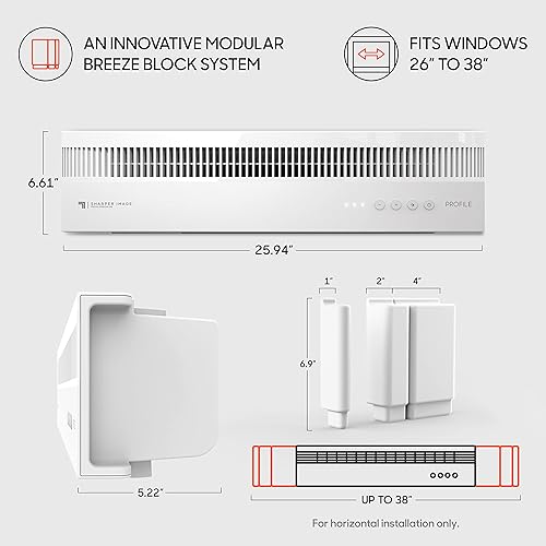 Vista 3 de Ventilador de ventana con 3 velocidades, modo de escape reversible, resistente a la intemperie Blanco