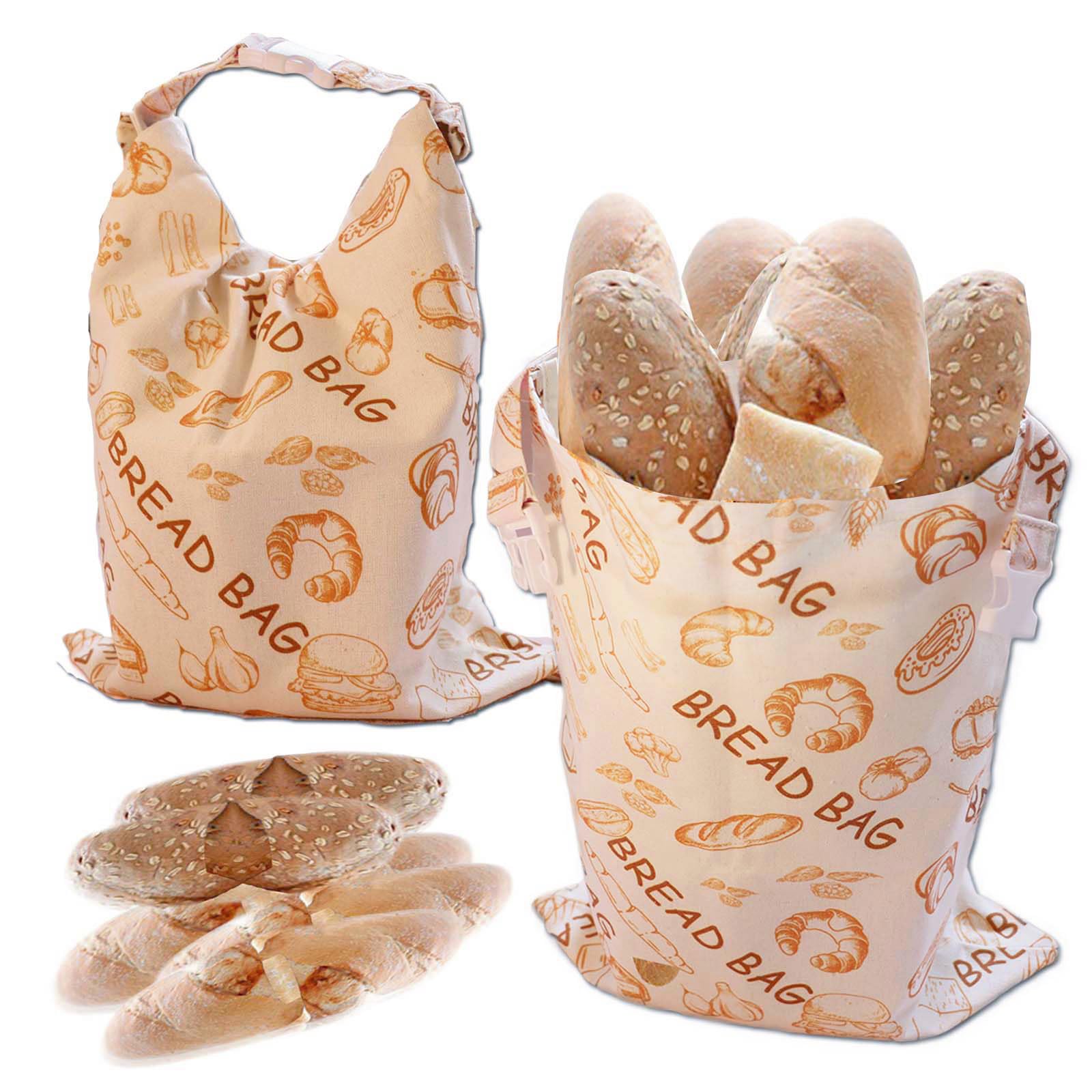 (2 Pack) Beeswax bread bag - reusable bread bags for homemade, beeswax bags for sourdough, Reusable Food Storage Bag to Keep Fresh