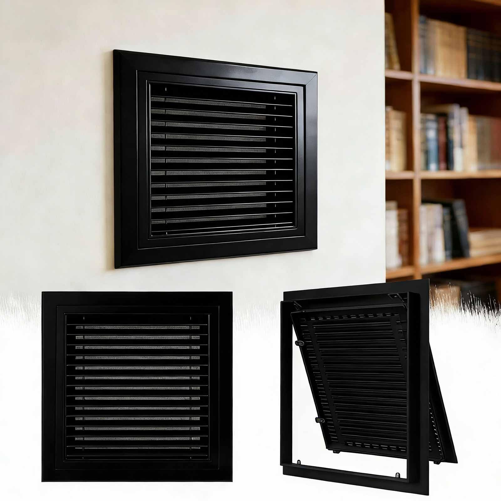 Generisch Lüftungsgitter, 18 x 36 Zoll, schwarzes Stahl-Rückluftgitter für Wand und Decke, langlebige Lüftungsanlage, Luftfiltergitter für Haus und Büro, optimierte Luftzirkulation
