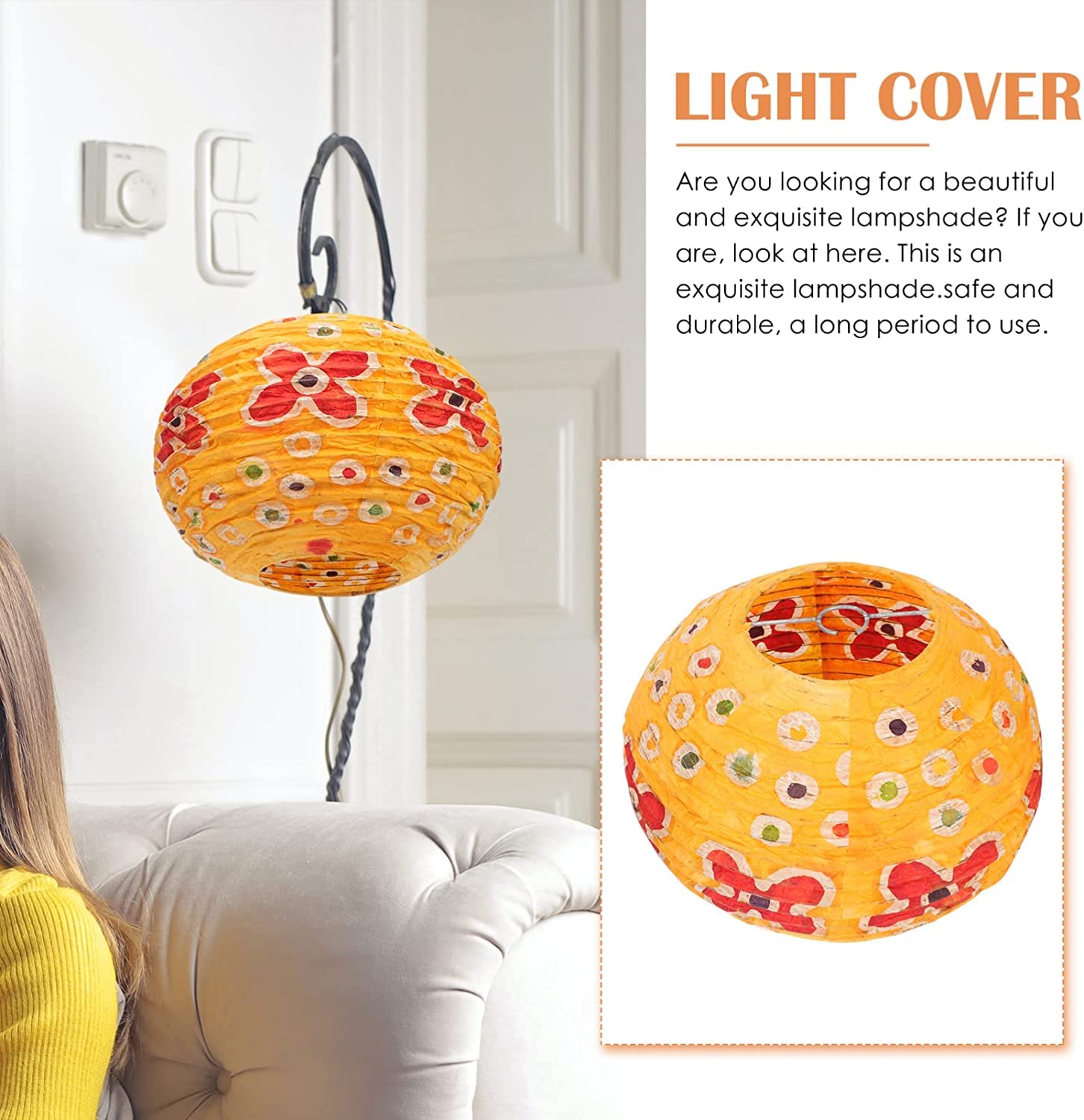 Sanfly Paralume Rotondo In Carta 30 Cm – Lanterna Orientale Per Sospensione, Ideale Per Decorazioni Casa E Ristorante - 2