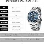 MEGALITH Mens Wrist Watch Silver: Waterproof Classic Stainless Steel Chronograph - Dress Business Casual Analog Date Watches - Gifts for Men Birthday