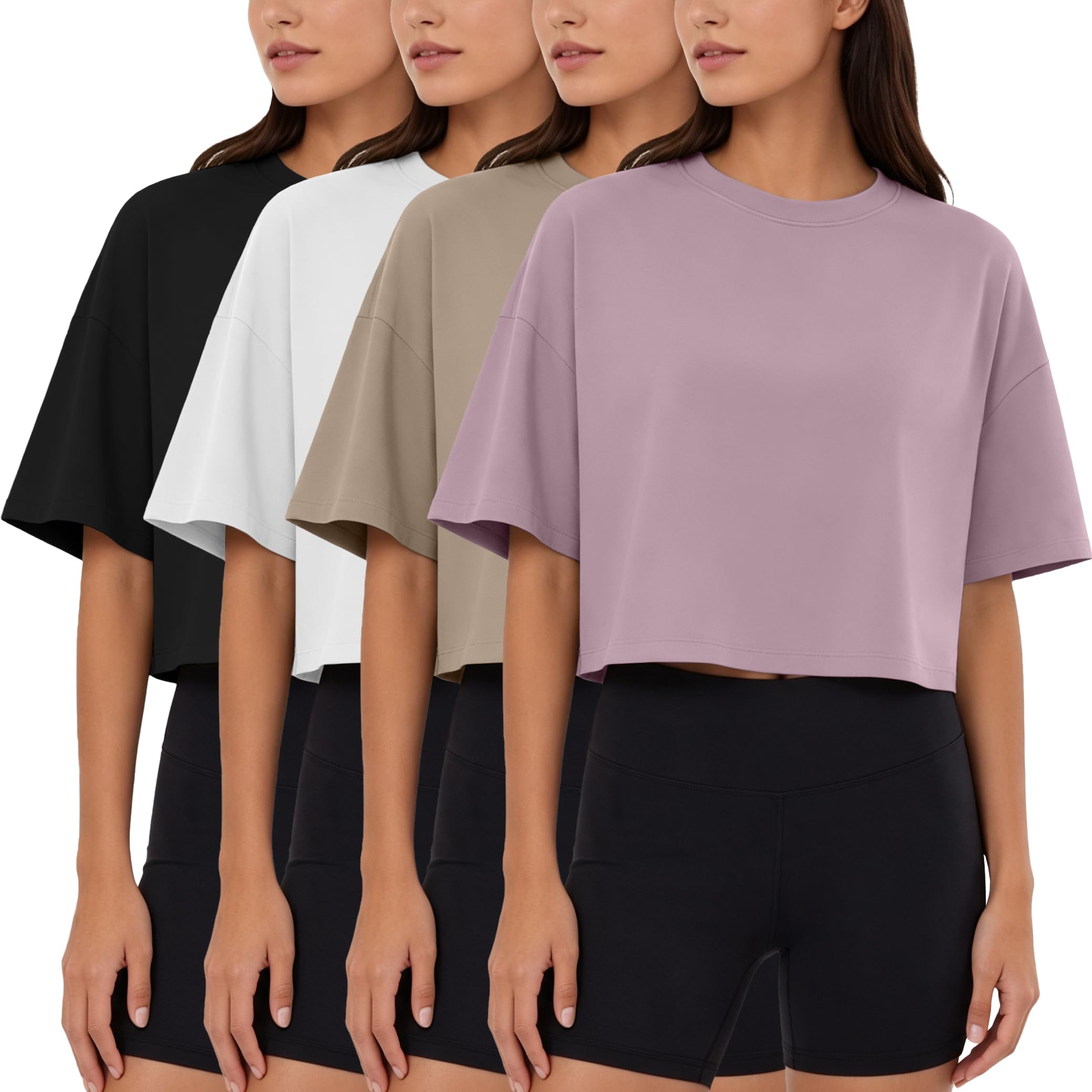 Siimcuzy 4 Pack Womens Crop Tops