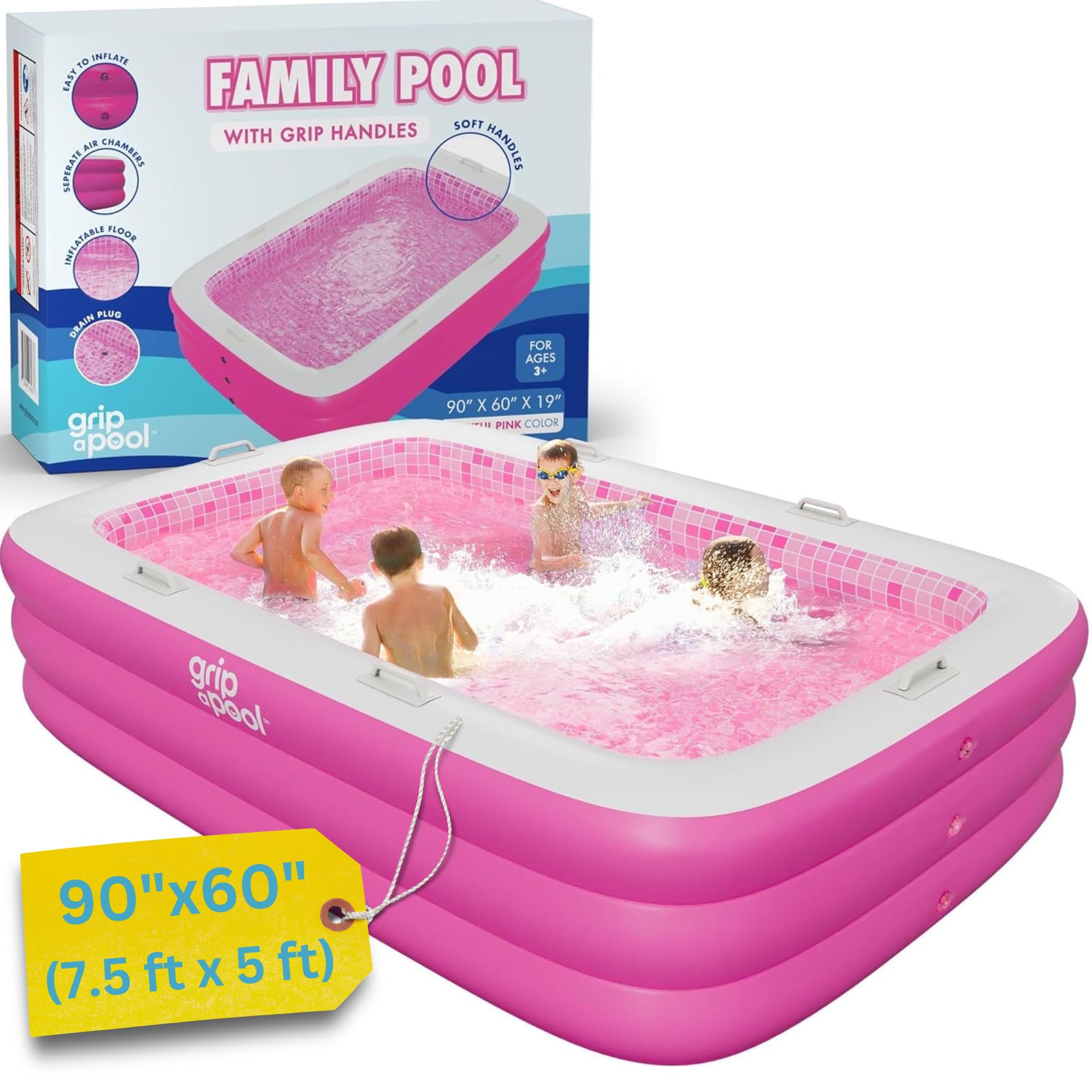 ☆やぷ〜る☆ Amazon.co.jp: 空気注入式 90インチ x 60インチ (7.5フィートx5