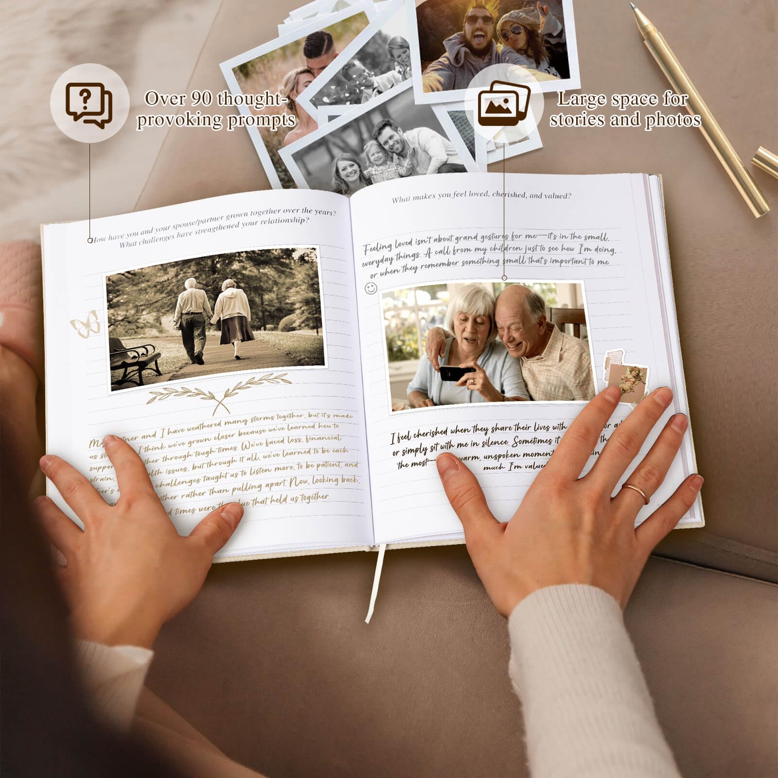 Lanpn Grandparents Legacy Journal Book with Prompts, Tell Me Your Life Story Memory Book to Fill Out - Image 4