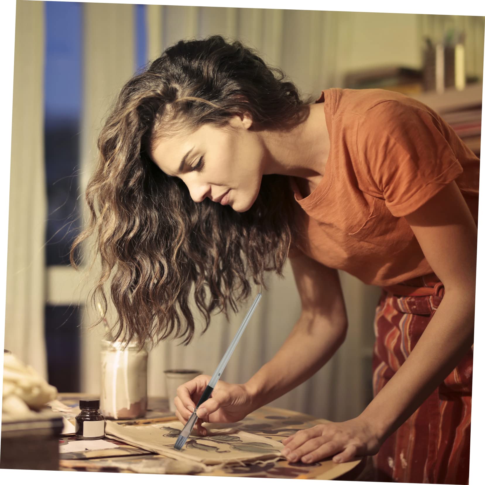 SEWACC Set de 24 Pinceles para Pintura Acrílica y Óleo Cerdas de Nylon y Mango de Madera, Multiusos y Seguros para Uso Prolongado, Adecuado para Pintura en Roca y Rostro