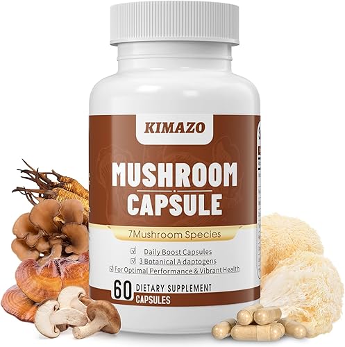 Suplemento de melena de león, melena de león, concentración y apoyo inmunológico, Cordyceps, Reishi, cápsulas de hongos que contienen 7 cuerpos y