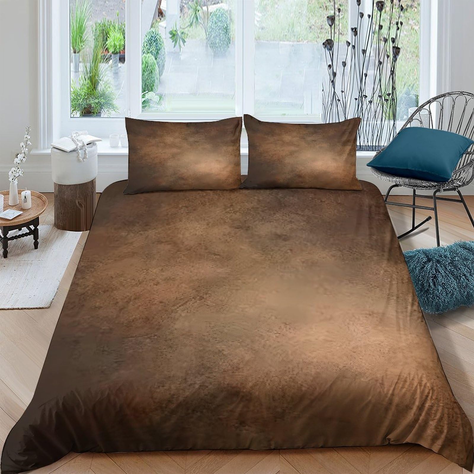 Ctjqhvkz Style-5 3D Printed Vintage Brown Texture Fitted Sheet Microfiber Soft Anti-Slip Earthy Pattern Mattress Cover For Bedroom Dorm Home Decor Single（135X200cm）