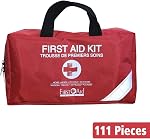 First Aid Central AZ-ESSFAK Essential Emergency First Aid Kit For Home, Travel, and Work, 111 Pieces