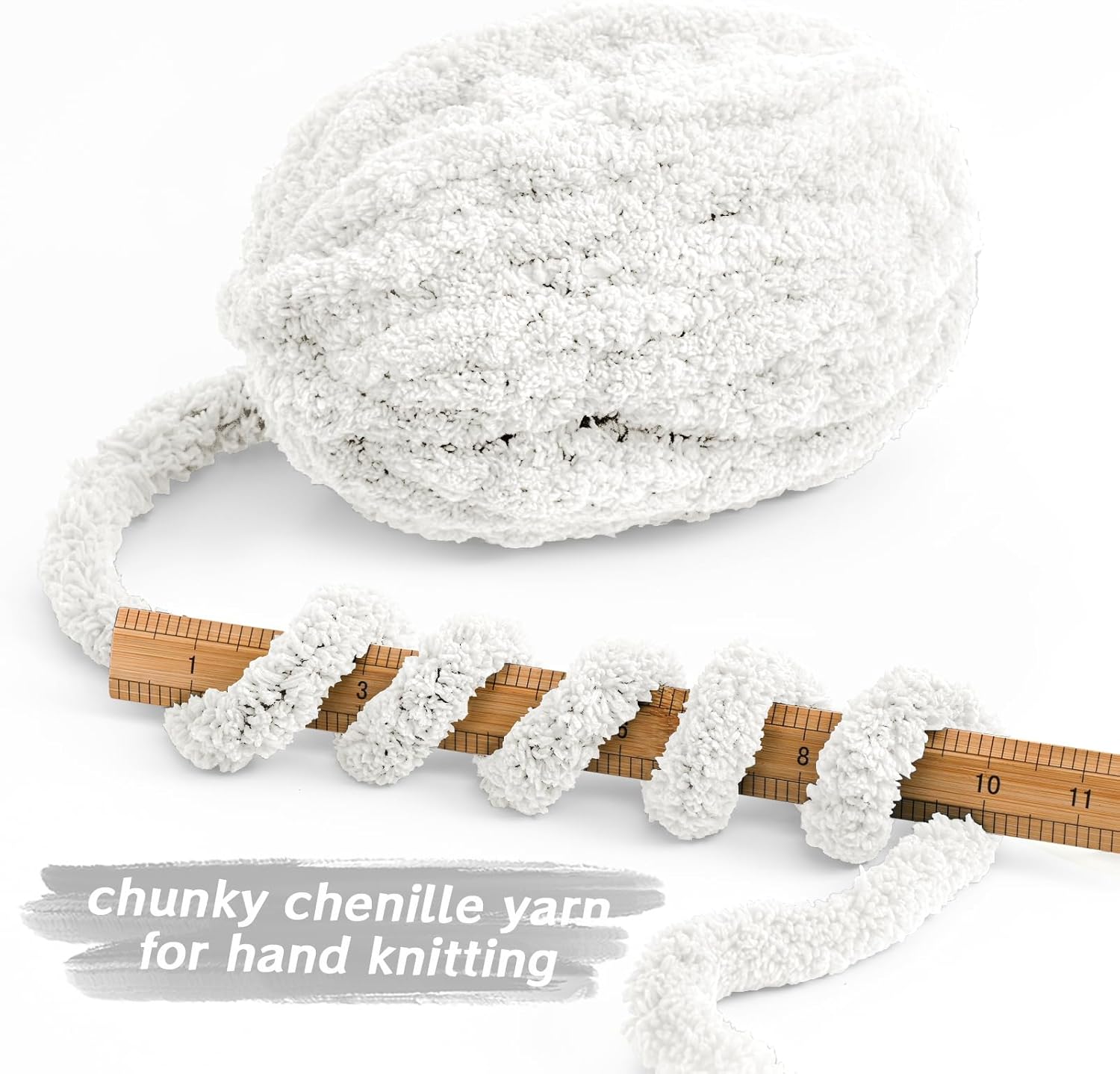 10 Pack Milky White Jumbo Thick Yarn, Chenille Yarn for Crocheting, Chunky Yarn for Hand Knitting, Soft Plush Yarns, 240yds/70.5oz Super Bulky Blanket Crochet Yarns