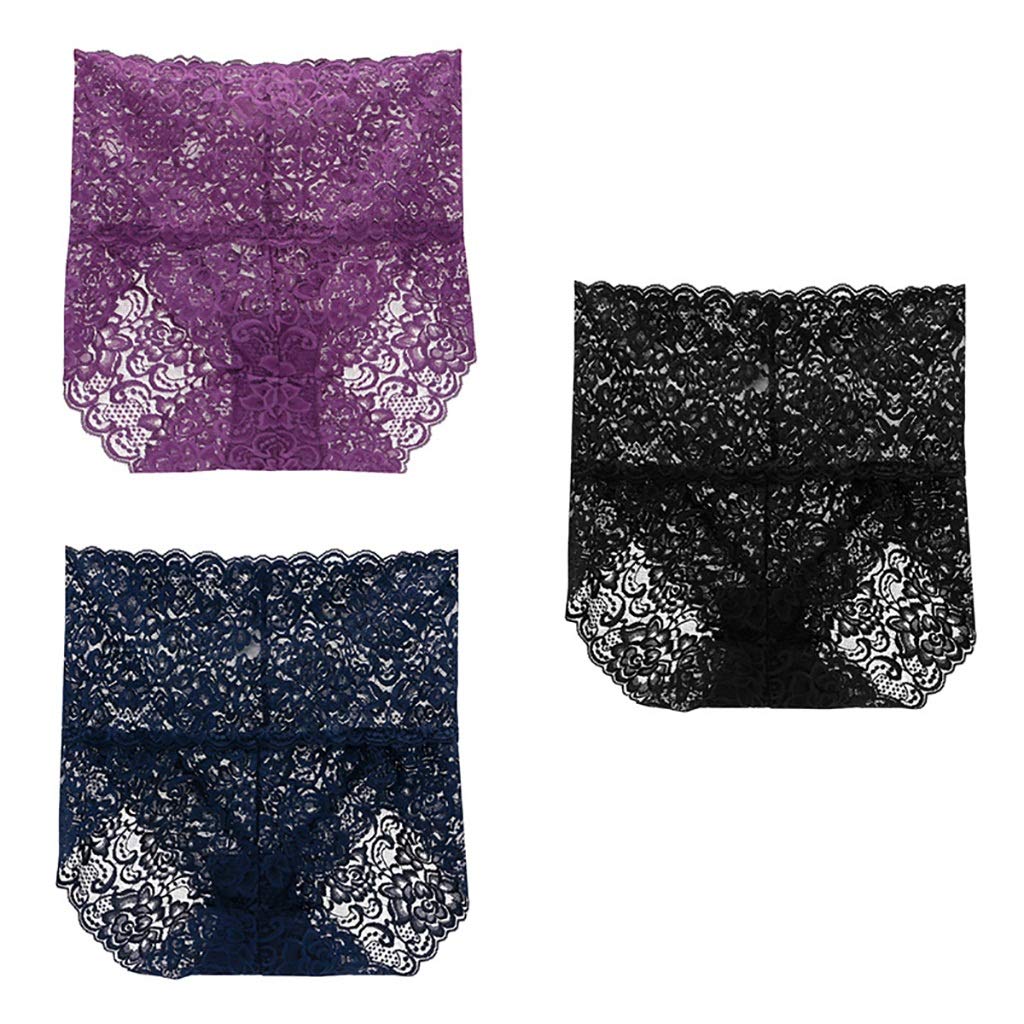 Bikinis majtki do talii, damskie, koronkowe, maxi, majtki podstawowe, maxi, Combo, 3 sztuki, damskie, bawełna, seksowne legginsy bielizna bawełniana (kolor: C, rozmiar: XL)